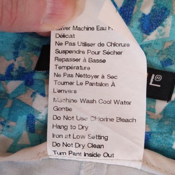 Lisette L Montreal Pull-On Pants Size 6 Blue Abstract Slim - Picture 6 of 10